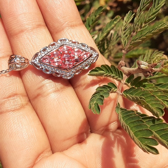 RARE, 925 Limited Edition, Padparadscha Sapphire & White Zircon. - Picture 7 of 10